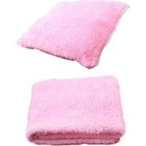 Defne Store Battaniye, 2'li Set ve Minder Kedi Uyku Yatağı Minderi (Pembe) - Çok Renkli