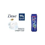 Defne Store Beauty Cream Bar Katı Güzellik Sabunu Original Nemledirici Etkili, 90 G ve Clear Men Erkek Şampuan Sport Menthol Kepeğe Karşı Etkili 600 ml - Option-1