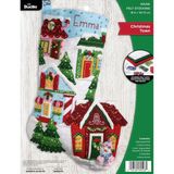 Defne Store Bucilla Keçe Aplike Çorap Kiti, Kasabası 45,72 cm Keçe Aplike Çorap Yapım Kiti, Kendin Yap Iğne Sanatı ve El Sanatları Için Mükemmel, 89528E - -50 C