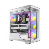 Defne Store C3 Argb Atx Orta Kule Oyun Kasası, Beyaz, 4 Argb Pwm Fan, Temperli Cam Ön ve Yan Panel, 360 mm Radyatör Desteği - 1000 W