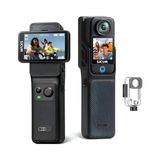 Defne Store C400 Pocket 4K UHD Vlog Aksiyon Kamerası, 3’ü 1 Arada Titreşim Engelleme ve Çift Ekran - Çok Renkli