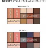 Defne Store City Style Face & Eye No: 01 Warm Nude - Allık, Bronzer, Aydınlatıcı ve 9'lu Far Paleti - Option-1