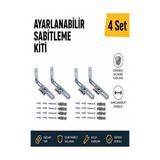 Defne Store Deprem Güvenliği Devrilme Önleyici Ayarlanabilir 6X14 cm Mobilya Eşya Dolap Sabitleme Kiti - Çok Renkli