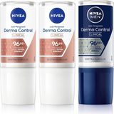 Defne Store Derma Control Clinical Kadın Roll-On Deodorant 50 Ml,96 Saat Koruma X2 + Men Erkek Roll-On Deodorant Derma Control Clinical 50 Ml, Ter Kokusuna Karşı 96 Saat Koruma,dermadry ile Kuruluk - Option-1