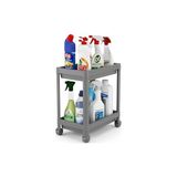 Defne Store Düzenleyici; 2 Katlı Tekerlekli Tezgah Altı Raf Organizer Raf Ünitesi, Evye Altı Dolap Içi Düzenleyici, Mutfak Banyo Deterjanlık Şampuanlık Sebzelik, Taşınabilir Saklama Rafı (Gri)