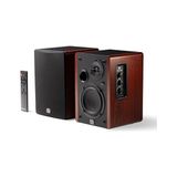 Defne Store Eris Accent; Aktif Kitaplık Hoparlör (Çift), 4 Inç Woofer, 1 Inç Ipek Kubbe Tweeter, 60W Class D, Trs/rca/aux Girişli, Uzaktan Kumandalı Ahşap Masaüstü Stereo Hoparlör Seti