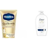 Defne Store Gluta Hya Serum Etkili Uv Losyon Leke Karşıtı ve Aydınlarıcı 200 ml + Dove Nemlendirici Sıvı Sabun Caring 450 ml - Option-1