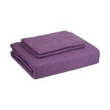 Defne Store Gündelik Polyester Yatak Örtüsü Seti, Mor, Çift Kişilik - 001-Renkli
