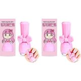 Defne Store I'm Pinky Kids Nail Paint Strawberry Çocuklar Için Soyulabilir Oje (2 Paketi) - Option-1