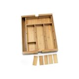 Defne Store International 8882 Bambu Ahşap Çıkarılabilir Bölücüler ile 18-3/4 "sofra Takımı Çekmece Organizatörüne Genişletilebilir - Kestane Akaju - Option-1