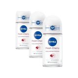 Defne Store Kadın Roll On Deodorant Fresh Cherry, 72 Saat Anti-Perspirant Koruma, 50ML (3 Paketi) - Option-1