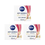 Defne Store Kırışıklık Karşıtı + Sıkılaştırıcı Krem Yaş 45+ (50 Ml), Yaşa Özel Yüz Bakım Kremi, Kayısı Çekirdeği ve Shea Yağı ile Yoğun Cilt Bakım, Uv Filtresi ile Güneş Koruması (3 Paketi)