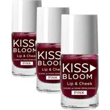 Defne Store Kıss & Bloom Doğal Görünümlü Dudak ve Yanak Renklendirici Lip & Cheek Pink 11 ml (3 Paketi) - Option-1