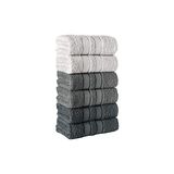 Defne Store Lia Üç Renkli El-Yüz Havlusu, 6'lı Paket, 6 Parça 50X85, Yumuşak ve Emici, Premium Kalite Günlük Kullanıma Uygun %100 Pamuk Havlu(Beyaz-Gri-Siyah) - Çok Renkli