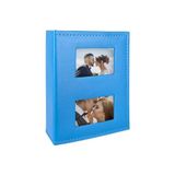 Defne Store Mavi Pencereli Deri Fotoğraf Albümü, 100 Fotoğraflık, 13 x 18 cm - Çok Renkli