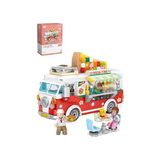 Defne Store Mini Block Serisi Food Truck/pizza Kamyonu LZ1739 (490 Parça) Oyuncak Yapım Seti - Çok Renkli