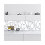 Defne Store Mutfak Tezgah Arası, Folyosu Beyaz Yapraklar, Folyo Fayans Kaplama, 60X500 cm - 10 cm