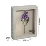 Defne Store Ön Açılış 8X10 Gri Ahşap Kapılı Gölge Kutusu Çerçevesi - Duvar ve Masa Üstü Ekran Için Paramparça Dayanıklı Cam ve Asma Donanımlı Gölge Kutusu Vitrin - Acı Kahverengi