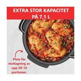 Defne Store Pot Üstün Yavaş Pişirici/yavaş Pişirici, 7,1l Çoklu Pişirici / 4 Pişirme Fonksiyonu (Yavaş Pişirme, Kızartma, Buharda Pişirme ve Tutma Fonksiyonu) Bulaşık Makinesinde Yıkanabilir - 800W - 1BW-Beyaz