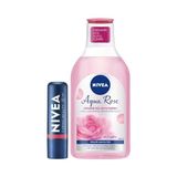 Defne Store Rose Renkli Nemlendirici Dudak Kremi SPF30 ve Gül Suyu Micellar Günlük Makyaj Temizleme Suyu 400 ml