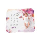 Defne Store Tasarımlı Doğum Hediyesi Aylık Konsept Fotoğraf Battaniyesi 100X120 cm - 0 Siyah - --