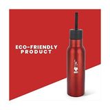 Defne Store - Termal Şişe - 500ML - Kırmızı Renk - Paslanmaz Çelik - Çift Katmanlı - 12 Saat 24 Saat Soğuk Tutar - Hava Geçirmez Vidalı Kapak Özelliği - Özel Silikon Conta Sayesinde Sızdırmaz Şişe - 0,25 L