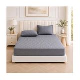 Defne Store Yatak Koruyucu Kapitone Alez, Gri, %100 Pamuk, Fitted Çarşaf 120 x 200 - Renkli