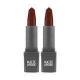 Defne Store Yoğun Renk Veren Uzun Süre Kalıcı Nemlendirici Kadifemsi Mat Ruj - Lipstick 424 Ruby Red (2 Paketi) - Option-1