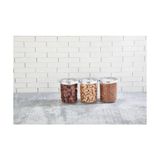 Defne Store Yuvarlak Lüks Saklama Kabı, Krom Kapak 3X700 ml - 0 Siyah - Option-1