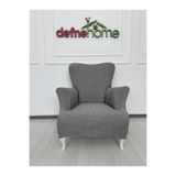 defnehome collection Döşemelik Kumaş Düz Keten Lastikli Kayma Yapmayan 3311 Takım Koltuk Örtüsü Gri