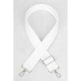 Defnella Beyaz Polyester Kolon Ayarlanabilir Çanta Sapı - (125 CM) Gümüş Metal Aksesuarlı ( 4cm )