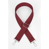 Defnella Bordo Polyester Kolon Ayarlanabilir Çanta Sapı - (125 CM) Gümüş Metal Aksesuarlı ( 4cm )