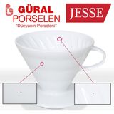 Defolu - Güral Porselen Porselen V60 Filtre Kahve Demleme Fincanı Dripper
