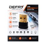 Defry Bluetooth Adaptör V5.3 USB Dongle – PC Masaüstü Bilgisayar Laptop Bluetooth Aparatı – Kulaklık & Oyun Kolu