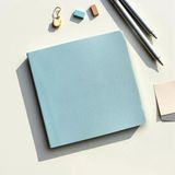 Defter, Çizgisiz Not Defteri – Pu Deri Not Defteri – 16,5X16,5 Cm, 96 Yaprak (192 Sayfa), 90 Gr Ivory Kağıt, Esnek Kapak, Ofis Ve Kırtasiye (Buz Mavi)