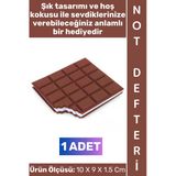 #Defter Dekoratif Sevgili Eş Nişanlı Anlamlı Hediye Okul Günlük Ders Şık Estetik Kahverengi Çikolata Görünümlü Kokulu No