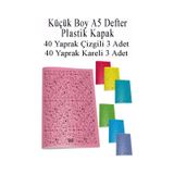 Defter Plastik Kapak A5 40 Yaprak Cizgili 3 Adet Ve 40 Yaprak Kareli 3 Adet Kucuk Boy Defter