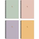 Defter Seti 10X13,5 cm 4'lü Spiralli Defter Çizgisiz Defter Moon Series - Renkli - tek - 13*20