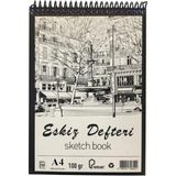 Defteri A4 Spralli 50 Yaprak 1 Adet 100 gr 210X297 mm Sketch Book Üstten Açılmalı Ezkiz Defteri - Standart