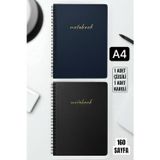 Deftermarket A4 Premium Bakır Spiralli Defter Seti (1 Çizgili + 1 Kareli) | Ofis & Okul İçin Şık Tasarım