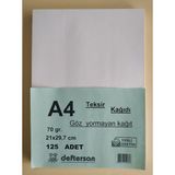 Deftersan A4 Teksir Kağıdı 125 Adet 21x29,7 cm Göz Yormayan Krem Renkli 70 gr