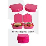 Deftion 4 Bölmeli Yemek Kabı Sandviç Kutusu Lunchbox Lunch Box Beslenme Bölmeli Yemek Kabı Yemek Kutusu Pmbe