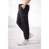 Defy Moda Erkek Jogger Eşofman Altı Regular Fit , Kargo Cepli, Lastikli Paça, Günlük Spor Pantolon - Füme