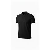 Defy Moda Erkek Pike Kumaş Düğmeli Yaka Regular Fit Günlük Kısa Kol Tişört T-shirt - Siyah