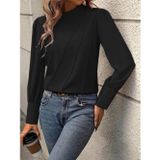 Defy Moda Kadın Uzun Kollu Balıkçı Yaka önden Dikişli Dokuma Bluz