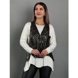 Defy Moda Kadın Yılan Desen Fermuar Detay Yelek Ve Asimetrik Kesim Bluz Salaş Ikili Takım