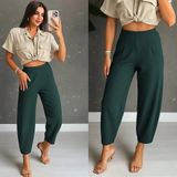 Defy Moda Kadın Yüksek Bel Krep Pantolon