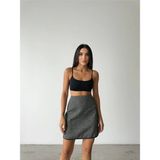 Defy Moda Kaşe Kısa Etek - Siyah