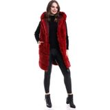 Defy Moda Reks Kapüşonlu Yelek - Kırmızı - 44