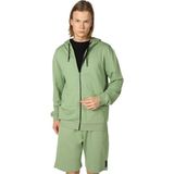Defy's Arda Erkek %100 Pamuk 2 İplik Şardonsuz Oversize Kapüşonlu Fermuarlı Haki Sweatshirt - 2XL - Haki Yeşil